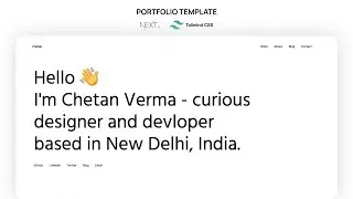 How to build a portfolio website using Next.js and TailwindCSS