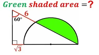 Can you find area of the Green shaded region? | (Semicircle) | #math  #maths | #geometry