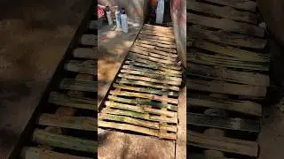 outdoor bathing floor from bamboo