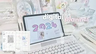 2024 aesthetic Digital Planner template ꒰ tour & setup ꒱ iPad goodnotes 5 ☁️retro keyboard ft yunzii