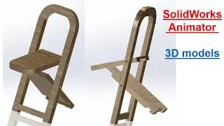 ⚡ Folding chair, Solidworks Animation, woodworking, stacked chairs
