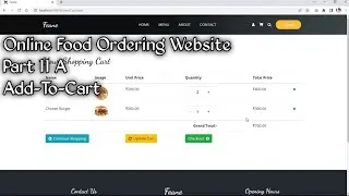 Online Food Ordering Website Part 11-A Using Asp.Net C# & Sql Server | User Cart(Add To Cart)