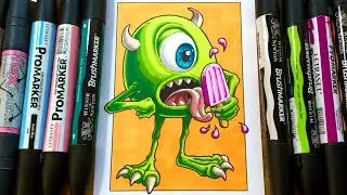 Drawing Mike Wazowski from Monsters Inc // Promarker art // 