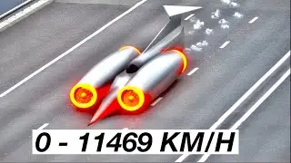 Thrust SSC GTR - TOP SPEED TEST - [0-11469 KM/H]