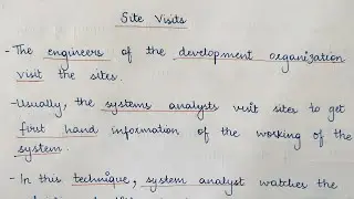 Fact finding techniques in System Analysis and Design(Part 3): Site Visits