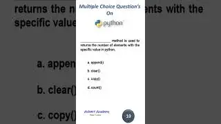 Multiple Choice Questions on Python (Short - 08)