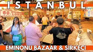 ISTANBUL TURKEY 2023 EMINONU BAZAAR,SIRKECI 24 JUNE WALKING TOUR | 4K UHD 60FPS