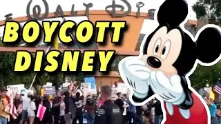 BOYCOTT DISNEY Protesters Outside Disney Headquarters in Burbank