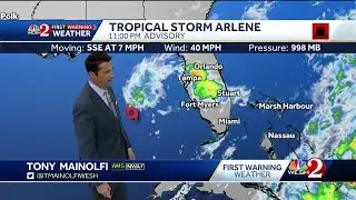 Tracking Tropical Storm Arlene- 10 p.m. Friday