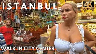 ISTANBUL TURKEY 2024 CITY CENTER 4K WALKING TOUR-ISTIKLAL STREET,GALATA TOWER,EMINONU-MARKETS,FOODS