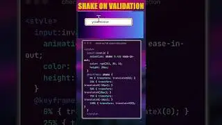 shake on validation using css #shorts #html #css #trending #webdesign