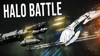 UNSC FLEET vs COVENANT BATTLE GROUP! - Epic Battle!-  Space Engineers!