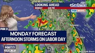 Tampa weather: Afternoon storms on Labor Day