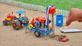 diy tractor mini borewell drilling machine part 2 || boring machine || @MiniCreative1 || keepvilla