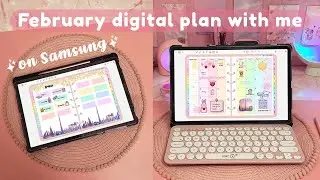 Digital plan with me on Samsung galaxy tab ❤️ digital planning w/ Penly android app