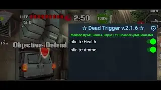 Dead Trigger version 2.1.6 Mod Menu (Infinite HP | Ammo | Gold | All Weapons Unlocked)