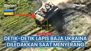 Detik-detik Ranpur Bradley Ukraina Berkobar Kena Pukulan Drone Peledak Rusia