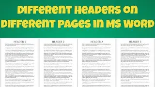 Different Headers on different Pages in MS Word