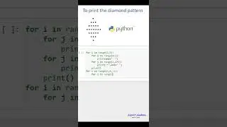 To print the diamond pattern in python