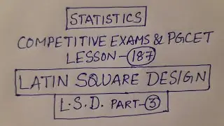 Statistics Competitive Exams & PGCET Lesson-187: L.S.D. Part-3