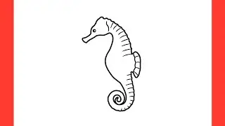 How to draw a SEAHORSE step by step