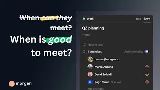 Morgen doesn't just show when your colleagues can meet, but when is an optimal time to meet