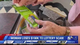 Woman loses $190K to lottery scam