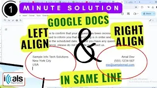 Align Text Left and Right on the Same Line in Google Docs