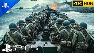 (PS5) D-DAY - Omaha Beach 1944 | Realistic Ultra Graphics Gameplay 4K 60FPS Call of Duty: WWII