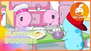 PLAYTIME BUDDIES | Educational cartoons for children | Funny cartoons in English | Cake for fireman