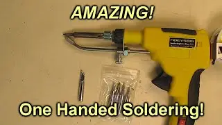 ONE HANDED SOLDERING! NOEVSBIG 60W Soldering Gun 5 Soldering Tips, Desoldering Pump, Tweezers REVIEW