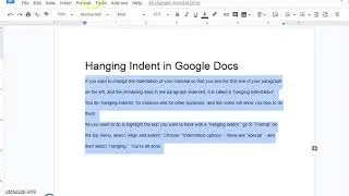 Hanging Indentation in Google Docs