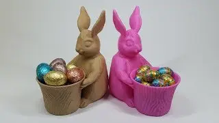 Support Free Easter Bunny Toy - Designed in ZBrush - 3D Printing in Wood and PLA