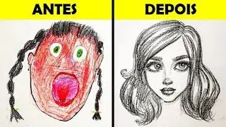 22 TRUQUES FÁCEIS DE DESENHOS PARA INICIANTES || TUTORIAIS E DICAS DE DESENHO E PINTURA