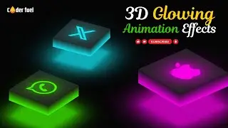 3D Glowing Icon Animation Effects Using HTML & CSS | css animation effects