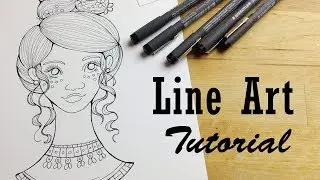 Inking and Lineart Tutorial:  Real Time How to Ink Traditional Drawings with Fineliners