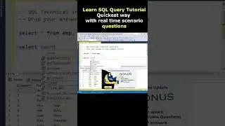 Learn SQL Query Tutorial Quickest way with real time scenario questions #sqlinterviewquestions