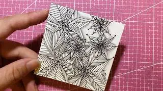 Easy Zentangle step by step patterns for beginners—Afterglo     ；简易禅绕画基础图样步骤分解； pattern tutorial;