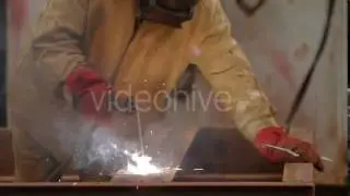 Welder At Work In Industrial Factory - Stock Footage | VideoHive 14841287