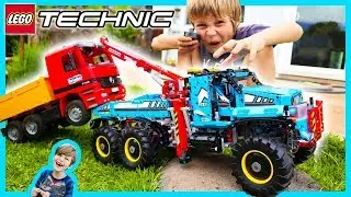 RC Lego Technic Tow Truck Towing Bruder Dump Truck - Lego Time Lapse Build