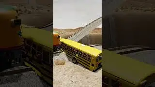 Impossible Weird Double U Shape Rail Wave Tracks VS Trains Crossing Giant Lava Crater - BeamNG.Drive