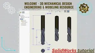 ⚡ 3D Modeling Practice , SolidWorks tutorial , Drill Bit Ø1/2