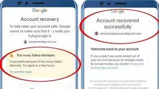 too many failed attempts problem solution || Too many failed attempts Google account recovery