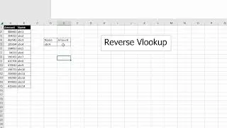 Reverse vlookup in Excel #Shorts