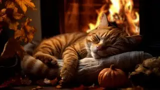 Cat and fireplace 🔥 Autumn tranquility and home comfort