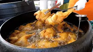 줄서서 먹는 장날 가마솥 통닭 / korean fried chicken - korean street food