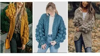 Latest 2023 Crochet knitted jumper Cardigan sweater 😍 design