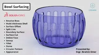 Bowl surfacing solidworks | Advanced surface modeling | Multi thickness shell | Solidworks surfacing