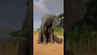 Cute Sleepy Baby African Elephant in Planet Zoo