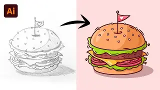 Adobe Illustrator Tutorial: Create a Vector Hamburger from Sketch (HD)